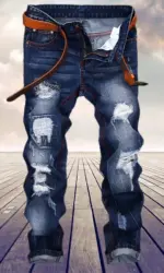 American youth trend to make old men's straight jeans
