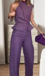 Summer New O Neck Solid Zipper Romper Vintage Commute Slim Long Jumpsuits Women's Spring High Waist Sleeveless Playsuit Overalls