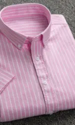 Summer Short Sleeve Shirts for Men Plus Size Clothing 3xl 4xl 5xl 6xl Cotton Oxford Solid Color Striped Younth Man Casual Shirt