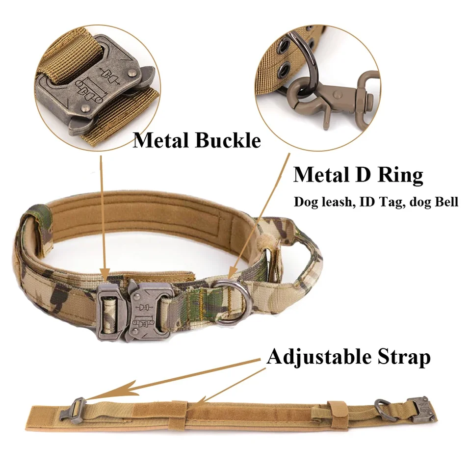 Dog Harness for Large Dogs Collar Leash Molle Pouch Military Harnesses French Bulldog Pet Tactical Training Vest Dog Accessories - Image 2