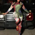 Kliou Colorful Print Jumpsuits Woman Autumn Trend o-Neck Full Sleeve Skinny Peach Hip Hot Girls Street Sexy Fashion Overalls