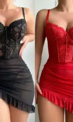 Transparent Underwire Bra Erotic Set Sexy Fairy Lingerie Women's See Through Lace Nightdress Pajamas Sets Delicate Sexy Nighty