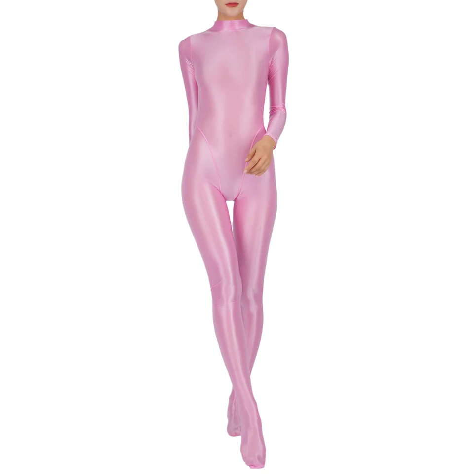 Women Full Body Jumpsuit Sports Gym Yoga Tights Bodysuit Long Sleeve Footed One Piece Solid Color Jumpsuit Body Shape Sportwear - Image 4
