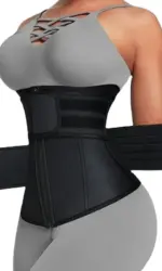 Adjustable Waist Trainer for Women, Double Belts Neoprene Corset with Zipper, Workout Cincher for Tummy Control & Back Support