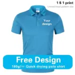 Summer Fashion Men And Women Short Sleeve Polo Custom Printing Logo Casual Lapel Shirt Embroidery Pattern Quick Dry Top Design