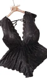 Temptation Deep V Neck Black Sheer Lace Matching Bra Set Curvy Women Lingerie For Confident Nights Special Full Figure