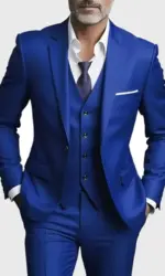 Men's Business Casual Suit for Weddings, Genuine Blazer, Vest and Pants, Big & Tall,Slim Fit Waistcoat, Dress Trousers, US Size