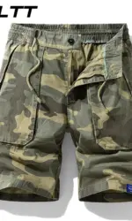 Summer Men Cotton Cargo Camouflage Shorts Men Clothing Casual Breeche Bermuda Beach Jogger Shorts Male Hot Dropshipping LZLLTT