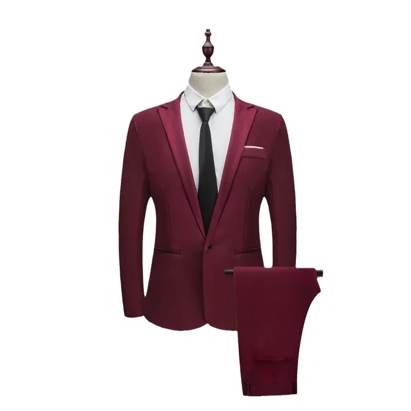 Men's Casual Business Suit Set Korean Style Slim Fit Two Piece Set Fashionable Autumn Winter Male Model Clothing - Image 5