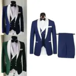 Italian Formal Men Wedding Suits Groom Tuxedo Slim Fit Prom Blazer Hombre High Quality Custom 3 Piece Set Jacket+Vest+Pants