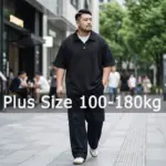 Plus Size Men Fake Two-piece Polo Shirt‌ Men Black Polos 5XL 6XL 7XL 110-175kg Summer Loose Tops Big Size Clothing 남성 패션 폴로 셔츠