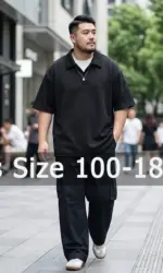 Plus Size Men Fake Two-piece Polo Shirt‌ Men Black Polos 5XL 6XL 7XL 110-175kg Summer Loose Tops Big Size Clothing 남성 패션 폴로 셔츠