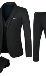 TweedLad Men's Business Suit Set Groomsmen Regular Fit-Tuxedo Jacket+Trousers Men Suit Set Lapel Formal Stylish Buttons Pockets