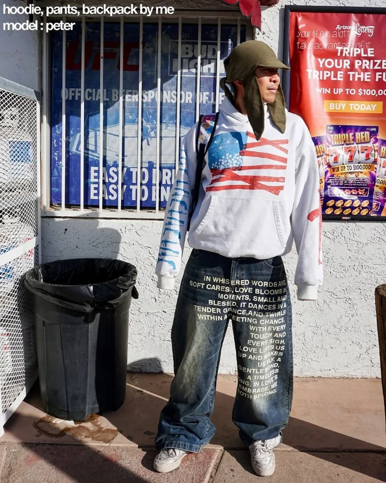 Y2K men Jeans vintage American Pattern letter jeans streetwear gothic Harajuku Hip Hop men women Fashion Casual wide leg jeans - Image 2
