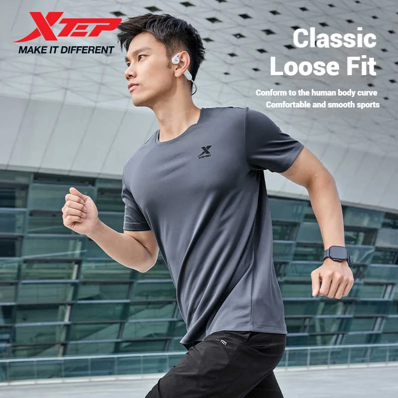 Xtep Short Sleeve Round-Neck T-Shirt For Men 2025 Spring Quick-Drying Sports Training Breathable Outdoor Cool Tops 875229010175 - Image 4