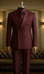 Burgundy Men Suits Double Breasted 2 Piece Wedding Groom Party Prom Chic Dress Business Casual Custom Man Tuxedo Outfits