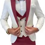 Mens Jacquard Suit 3 Piece Slim Fit Suits Prom Formal Business Suit for Men Jacket Vest Pants Wedding Suit