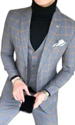 Blazer and Vest and Pants / Boutique Fashion Plaid Men's Casual Business Suit 3pcs Set Groom Wedding Dress Performance Costume