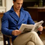 Men's Casual Suit Blazer Linen Slim DoubleBreasted Jacket Fashionable Comfortable Breathable Clothes Coat Wedding Office Banquet