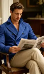 Men's Casual Suit Blazer Linen Slim DoubleBreasted Jacket Fashionable Comfortable Breathable Clothes Coat Wedding Office Banquet