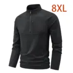 Quick Dry Men's Polo Shirt Stand Collar Pullover Male Long Sleeve Half Zipper Spring Big Size Plus Large 6XL 7XL 8XL