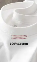 Pure White 260g Heavy T-shirt Men's Summer Pure Cotton Short-sleeved New Men's and Women's Streetwear