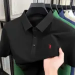 2026 Men's premium summer polo shirt, quick drying, breathable, casual, business fashion, sports, short sleeved, men's clothing