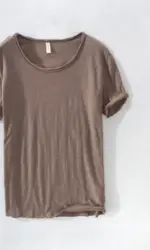 Retro Raw Edge T-Shirt for Men, 100% Cotton, Lightweight,Breathable,Slim-fit, Monochromatic, O-Neck, Casual Basic Top