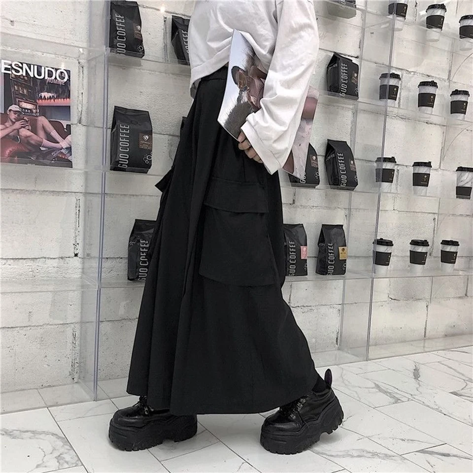 XS-5XL Summer New Men's Large Pockets Wide-Leg Trousers American Retro Fashion Trend High Street Loose Casual Men's Bottoms - Image 3