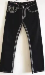 European American New Fashion Men's Black White Casual Trendy Simple Basic Straight Plus Size Denim Trousers Male Jeans Pants