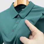 Plus Size 9xl 8xl 7xl Summer High-End Mesh Ice Silk Short-Sleeved T-Shirt Men's Polo Shirt Collar Solid Color Quick Dry Polos