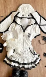 Summer Sweet Preppy Style 2 Piece Sets Women Y2k Kawaii Lolita Design Tops + High Waist Chic Skirt Female Princess Retro Outfits