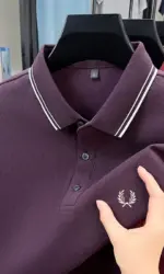 100% pure cotton embroidered new men's casual short sleeved polo shirt, fashionable, breathable, comfortable and versatile top