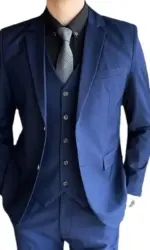 Suit (Blazer+ Vest + Pants) Men's Fashion Casual Outdoor Gentleman Business Wedding Formal Dress British Style Wedding Suit