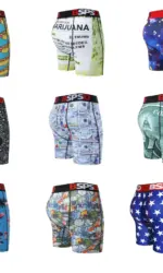 Sexy Men Underwear Boxers Men's Panties Lingerie Breathable Printed Male Underpants Plus Size Man Boxer Briefs Mens Trunks