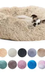 40-90cm 6 Sizes Round Pet Bed for Large Dog Bed Super Soft Cat Bed Plush Dog House for Medium Dog House Winter Warm Sleeping