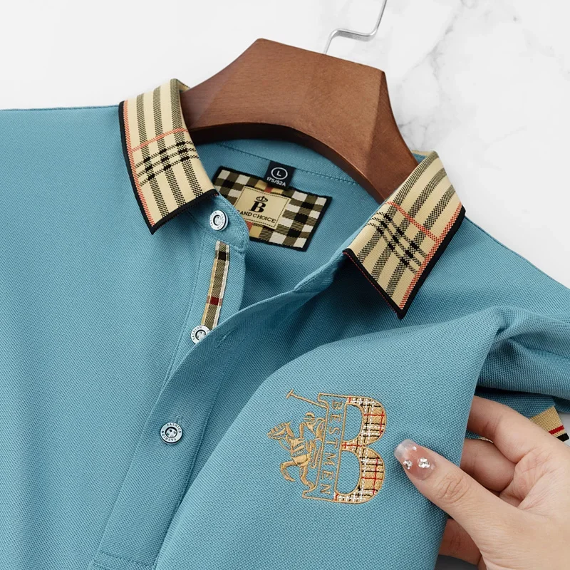 2025 new luxury men's short sleeved summer high-quality designer boutique brand embroidered polo shirt business casual T-shirt - Image 5