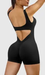 Women Short Sports Jumpsuit Sleeveless Sexy Backless Yoga Clothes Workout Cycling One-piece Suit Outdoor Recreation Bodysuits
