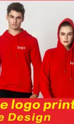 Cotton men's and women's hooded hoodie pullover custom spring and autumn casual hoodie printed logo embroidery design