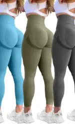 Women Butt Lifting Yoga Leggings Elastic Workout High Waist Tummy Control Ruched Booty Pants Seamless Gym Compression Tights