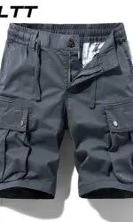 Summer Men Cargo Cotton Shorts Mens Multi Pocket Casual Shorts Spring Mens Jogger Pants Fashion Beach Shorts Dropshipping LZLLTT