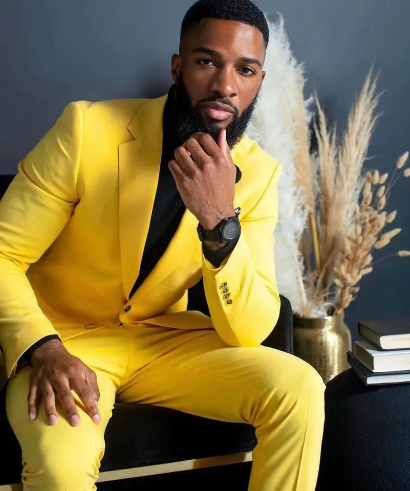 Men's Yellow Suits Slim Fit Single Breasted Wedding Formal Party Wear 2 Pieces Trajes De Boda Para Hombre Completos - Image 4