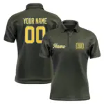 Personalized DIY Dark Olive Polo Shirts Customized Name Team Name Logo Number Team Uniforms Loose Darts Bowling Billiards Tops