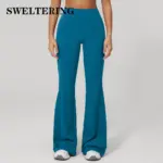 Summer High Waist Wide Leg Yoga Pants Women Fitness Bell-bottoms Running Sports Flared Pants Female Gym Workout Flared Trousers