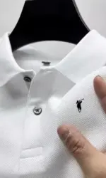 Men's short-sleeved polo shirt, a product from a top designer brand, a delicate horse-patterned short-sleeved T-shirt, fashionab