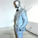 Exquisite Rhinestones Beaded Men Suit Attire For Wedding 3 Piece Set Seuqins Lapel Prom Blazer Trousers Customized Groom Tuxedos