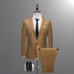 Men's Casual Business Suit Set Korean Style Slim Fit Two Piece Set Fashionable Autumn Winter Male Model Clothing