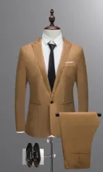 Men's Casual Business Suit Set Korean Style Slim Fit Two Piece Set Fashionable Autumn Winter Male Model Clothing
