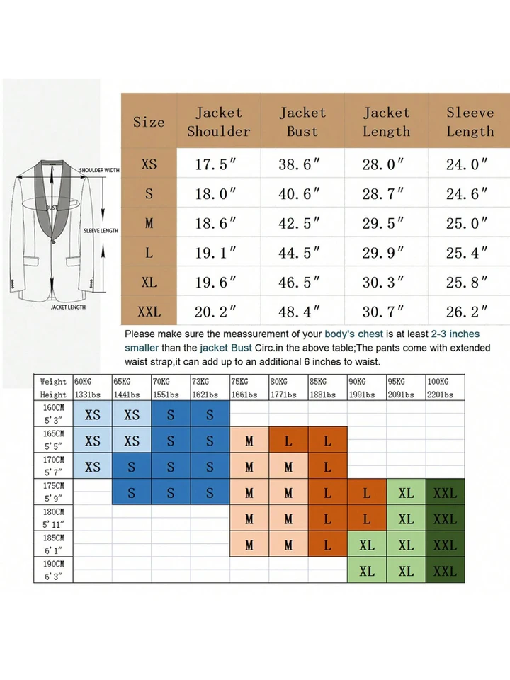 Men's Jacquard 2 Piece Suits Slim Fit Double Breasted Suit Jacket Pants Set Casual Wedding Casual Business - Image 6