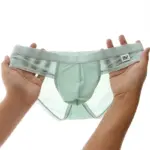 Men's Ice Silk Seamless Briefs Ultra-Thin Breathable Underwear with Sexy U Convex Pouch Mid-Waist Comfortable Summer Shorts